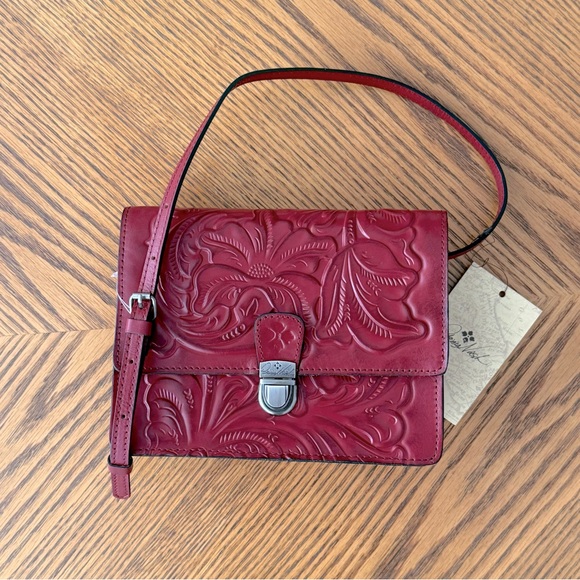 PATRICIA NASH Locri Leather Crossbody Bag - Berry Red - Picture 1 of 13